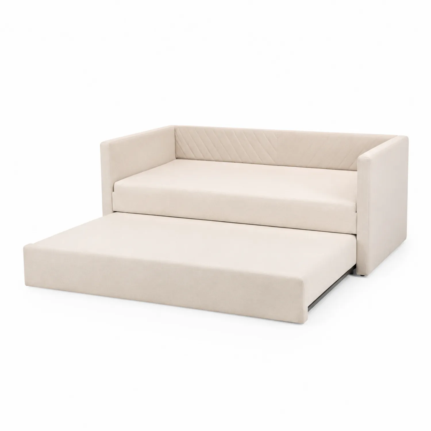 Divano Letto Estraibile in Microfibra Beige