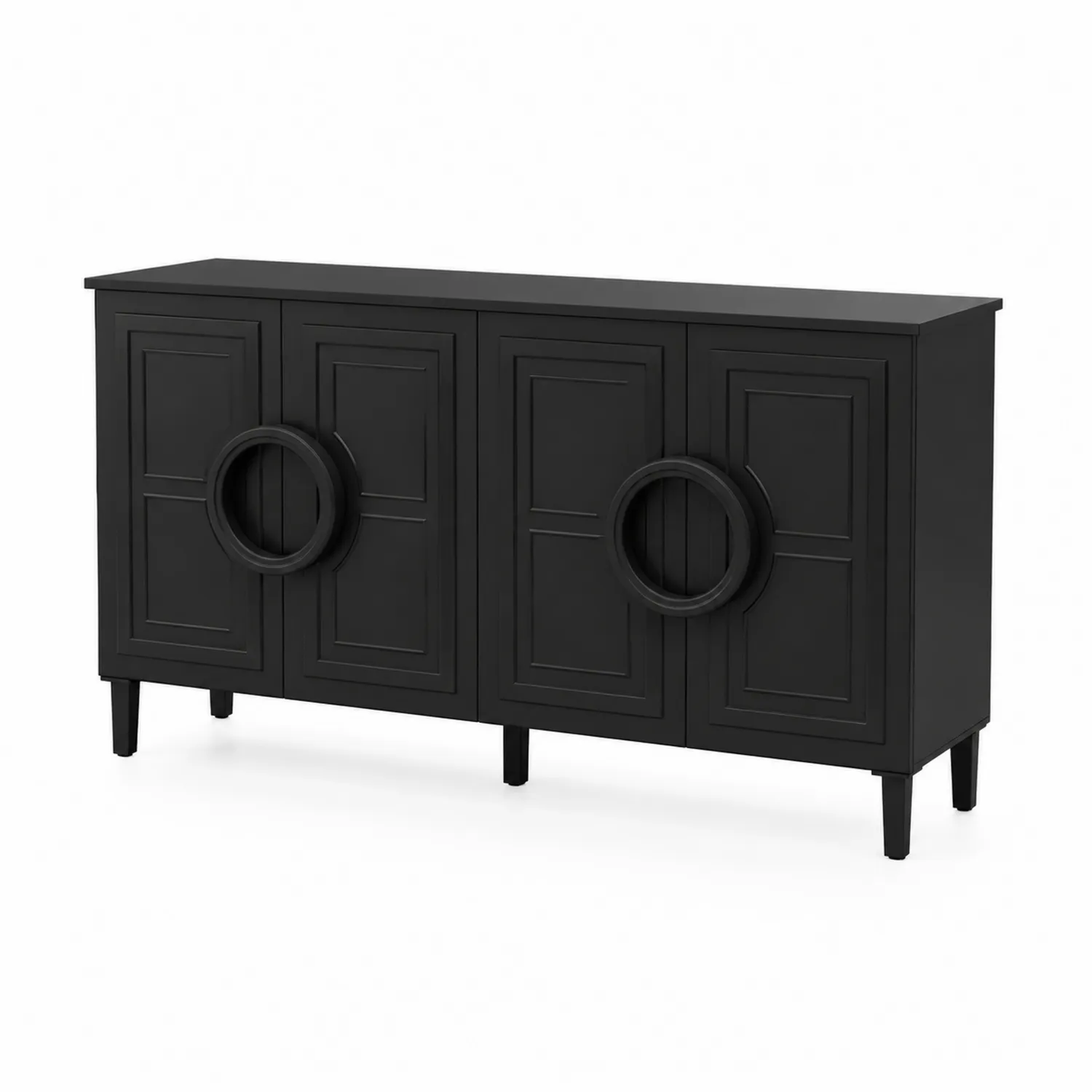 Credenza in MDF Nero 150x35x80 cm