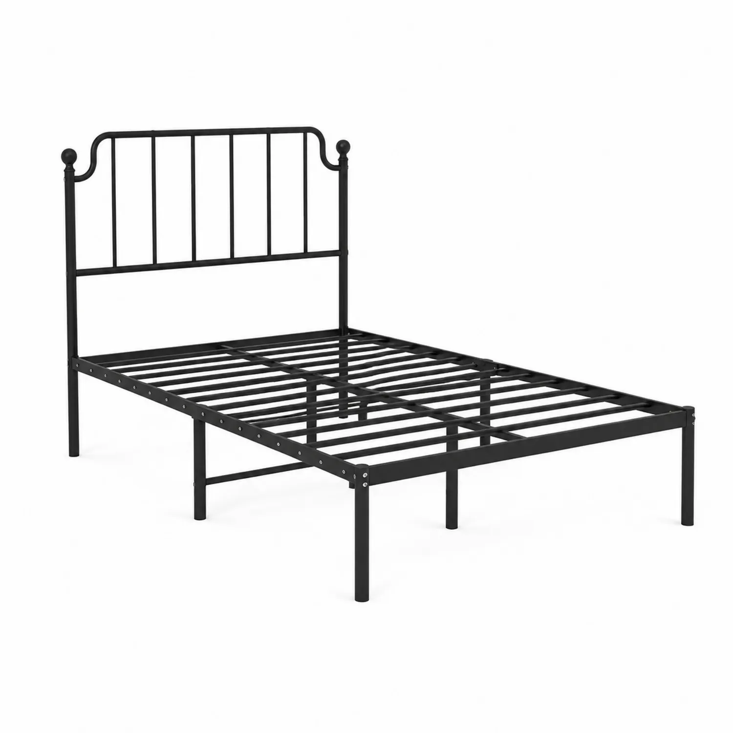 Letto singolo in metallo nero