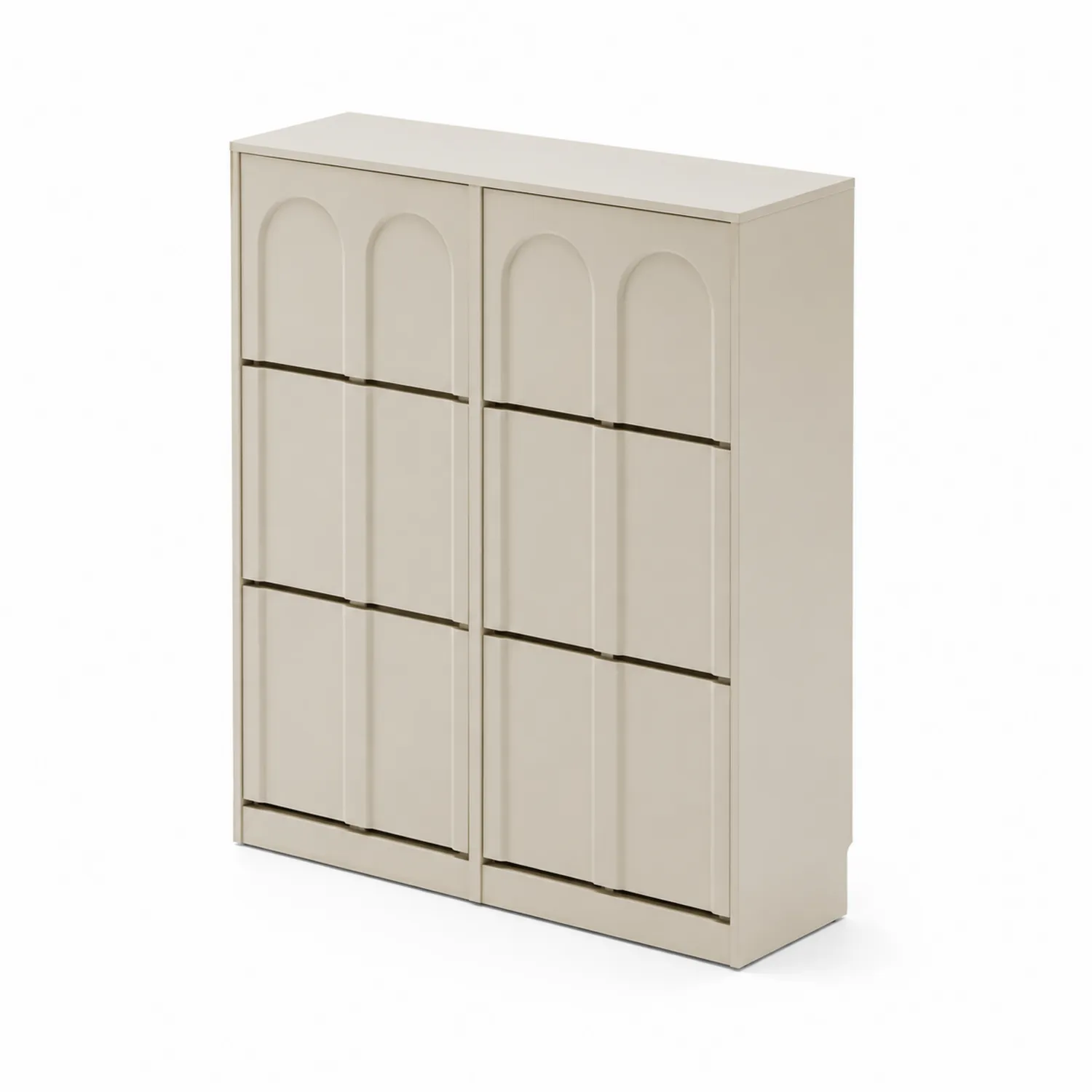 Scarpiera a Muro in Legno MDF 100x30x120 cm Beige