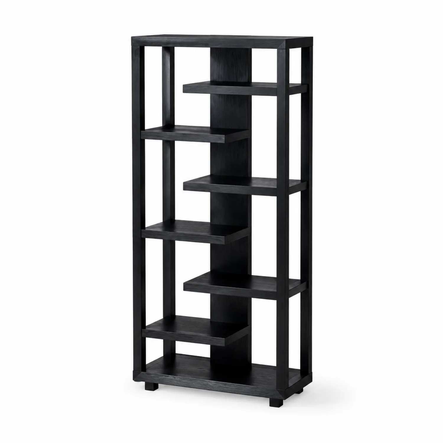 Scaffale a 6 Ripiani in Legno Nero
