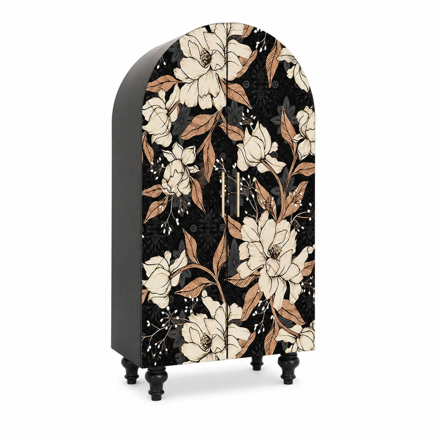 Armadio a due ante in MDF con design floreale