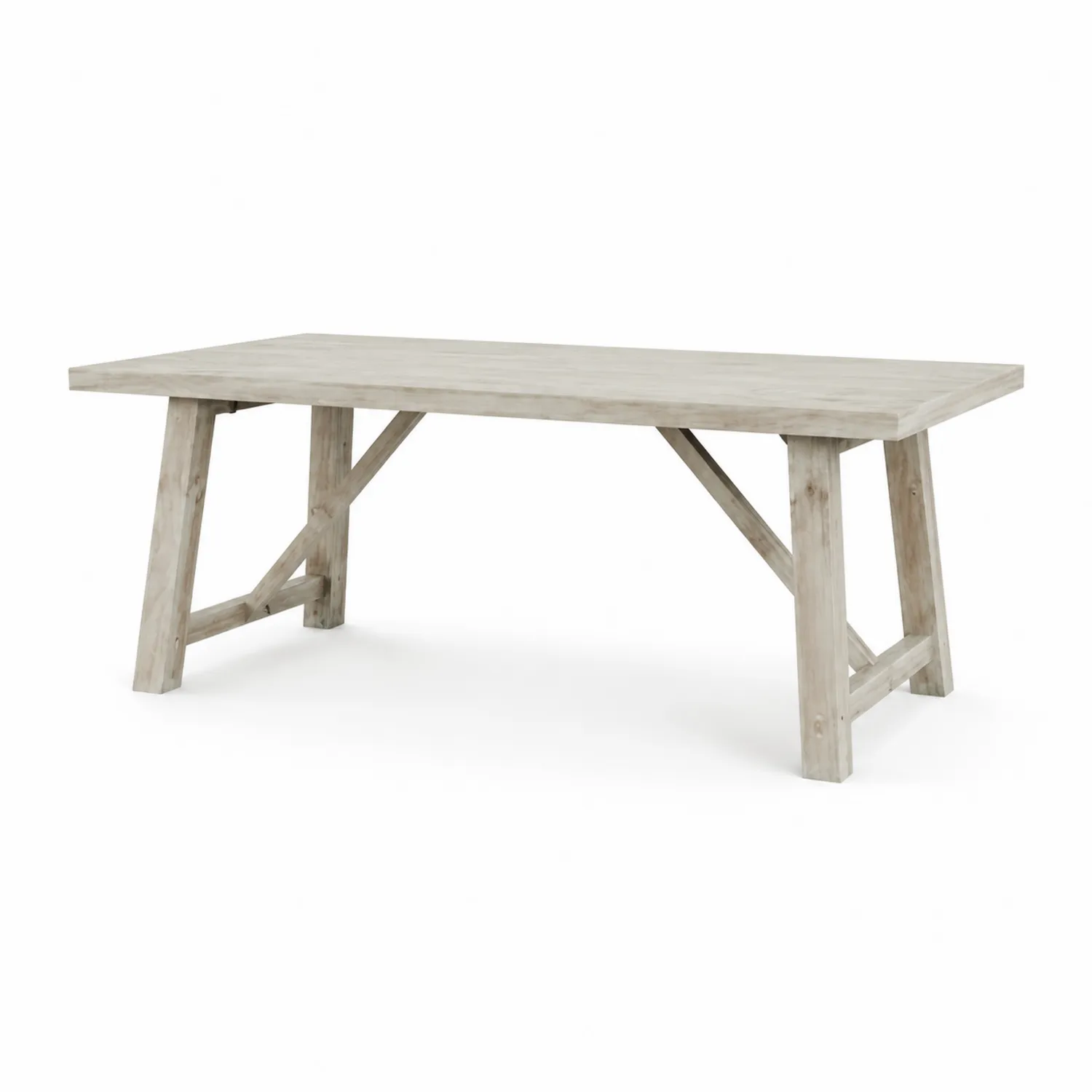 Tavolo da pranzo rettangolare in legno massello 200x100x75 cm