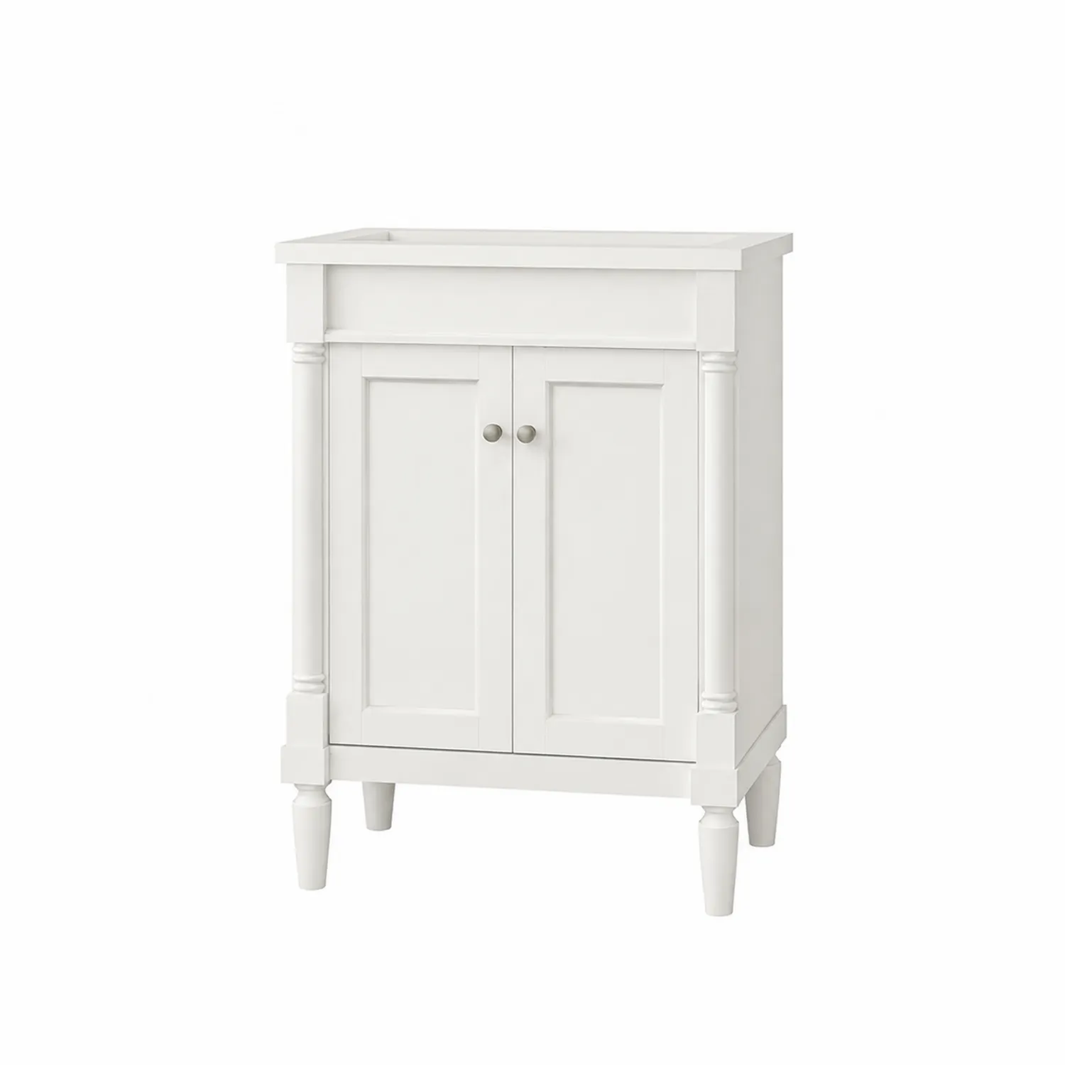 Mobile da bagno in MDF e legno bianco con due ante