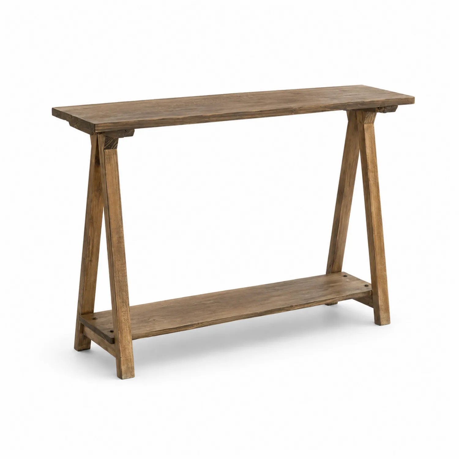 Consolle in Legno Massello con Ripiano Inferiore 120 cm