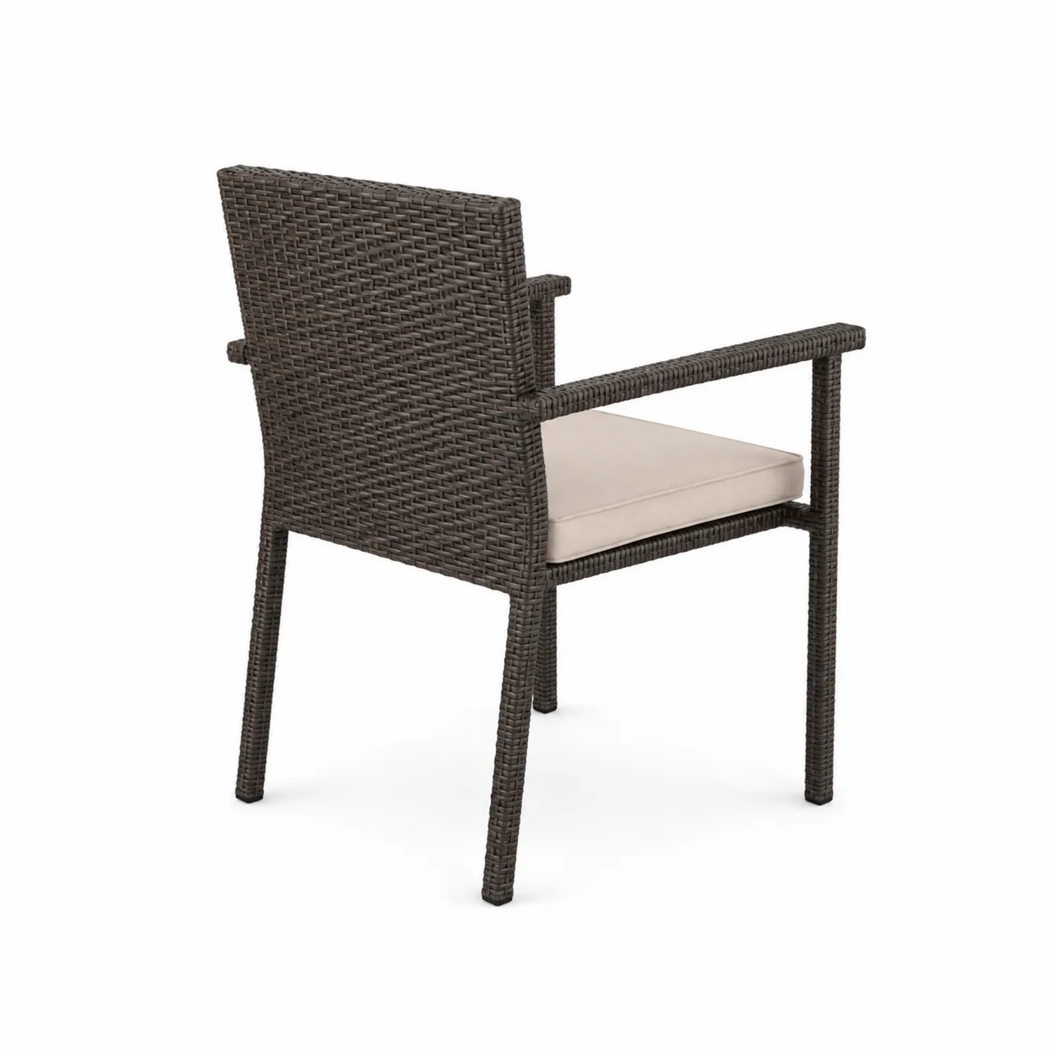 Sedia in Rattan Sintetico con Cuscino Beige
