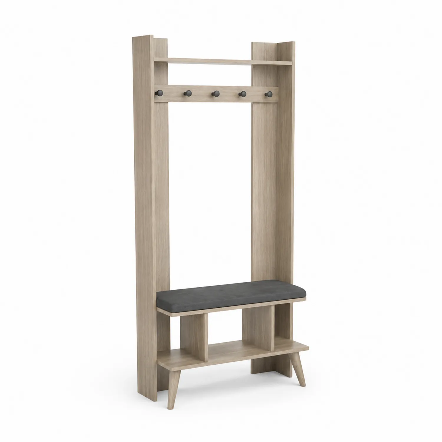 Appendiabiti con Panchina in MDF Beige e Grigio