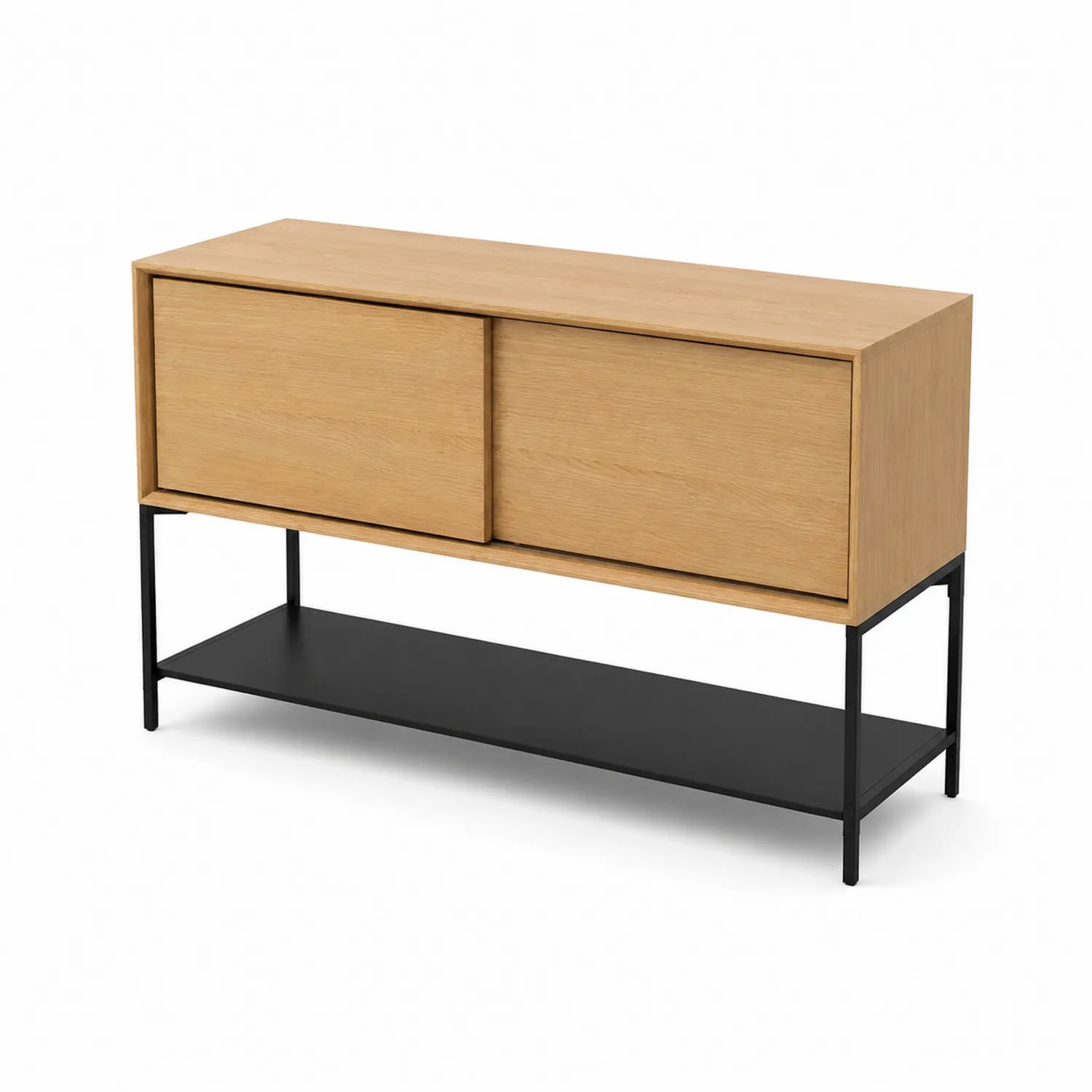 Credenza in Legno e Metallo con Ante Scorrevoli
