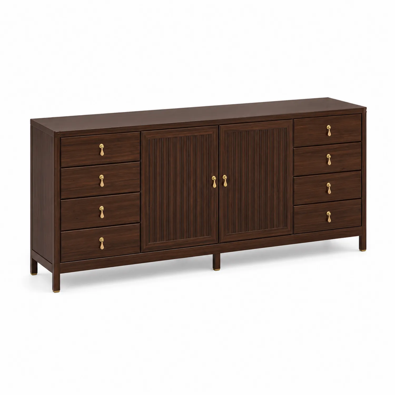 Credenza in legno con maniglie in metallo