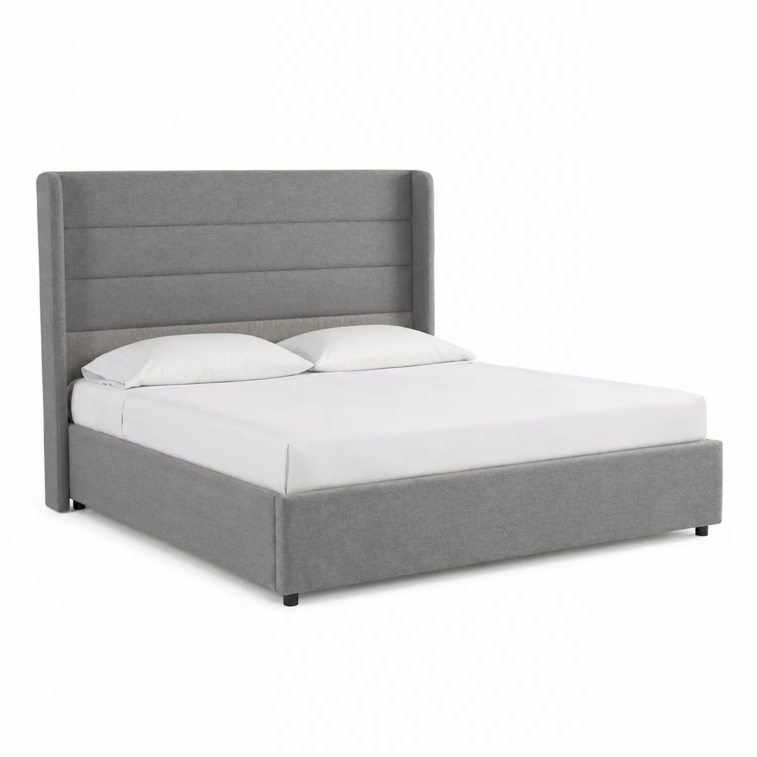 Letto matrimoniale in tessuto grigio 160x200 cm