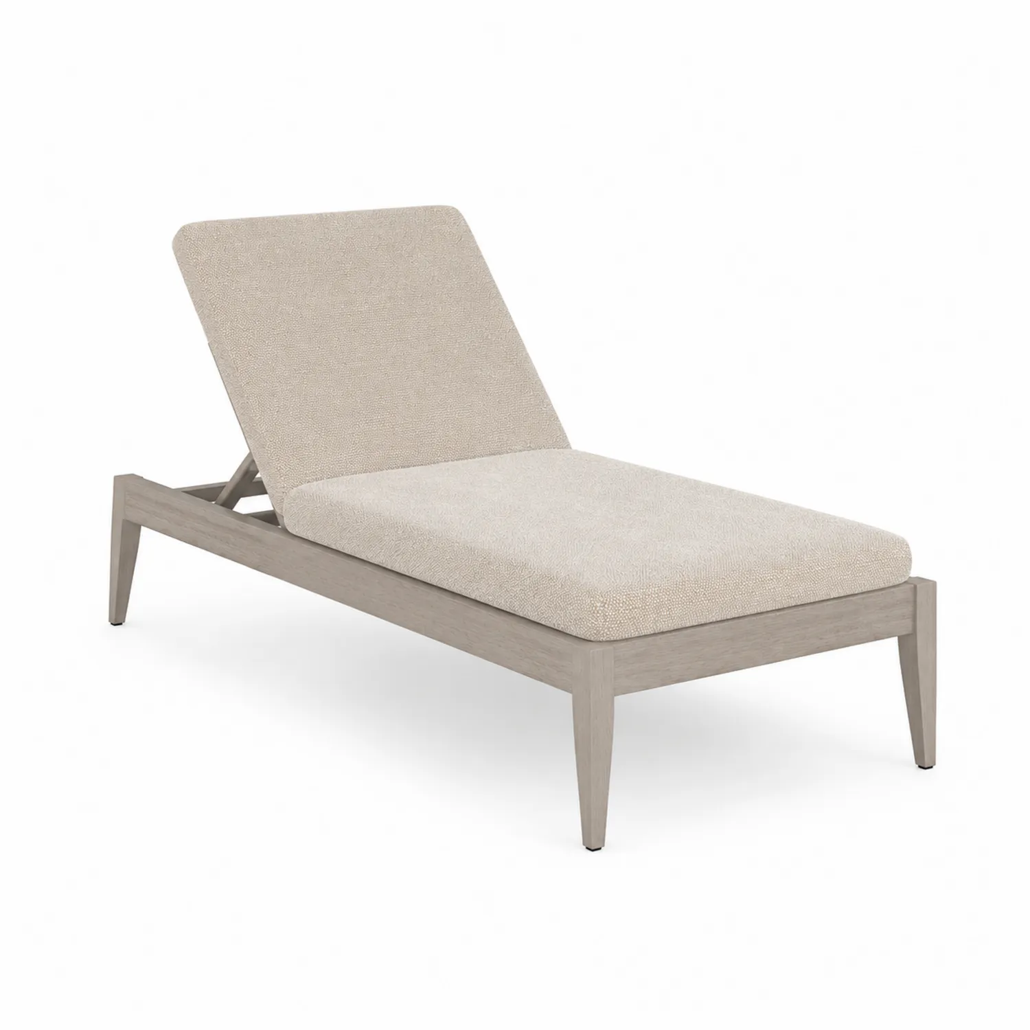 Sdraio da Giardino in Legno di Teak e Tessuto Poliestere Beige 200x70x35 cm
