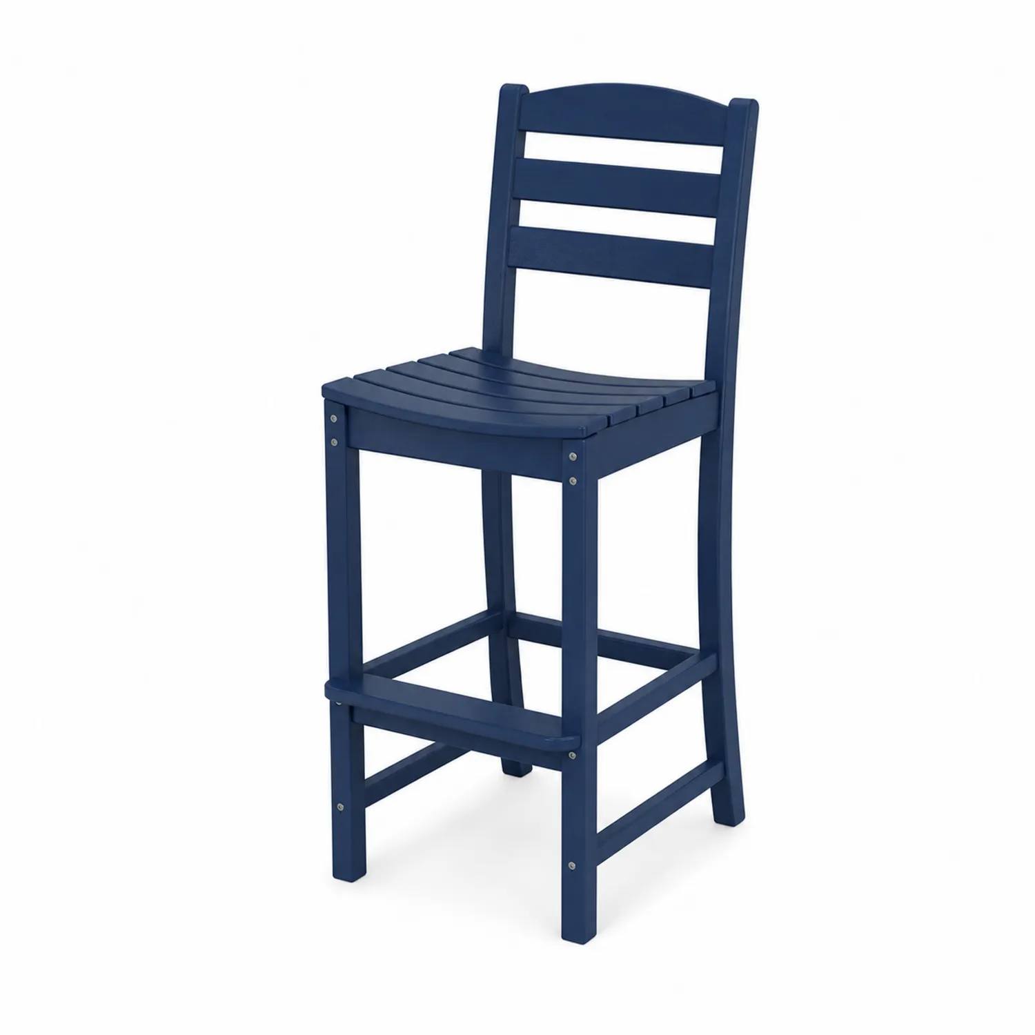 Sgabello da bar in plastica blu per esterno 45x45x101 cm