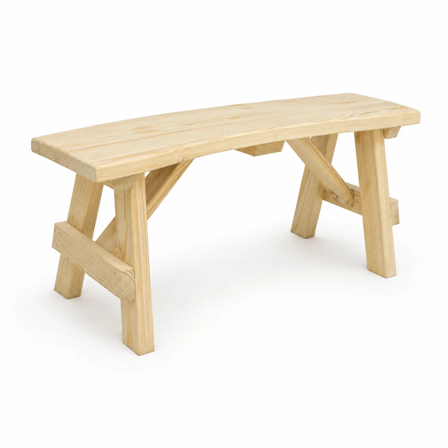 Panca da giardino curva in Pino 120 cm