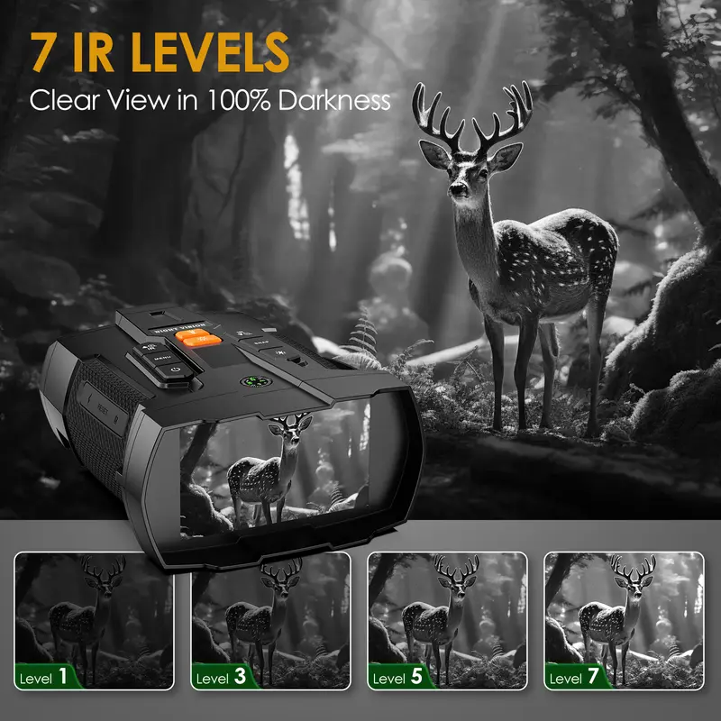 Special Offer 🔥 4.5x Night Vision Binoculars – Free 32GB SD Card Included, 7-Level IR Adjustment, Ideal for Wildlife Viewing, Security and Hunting