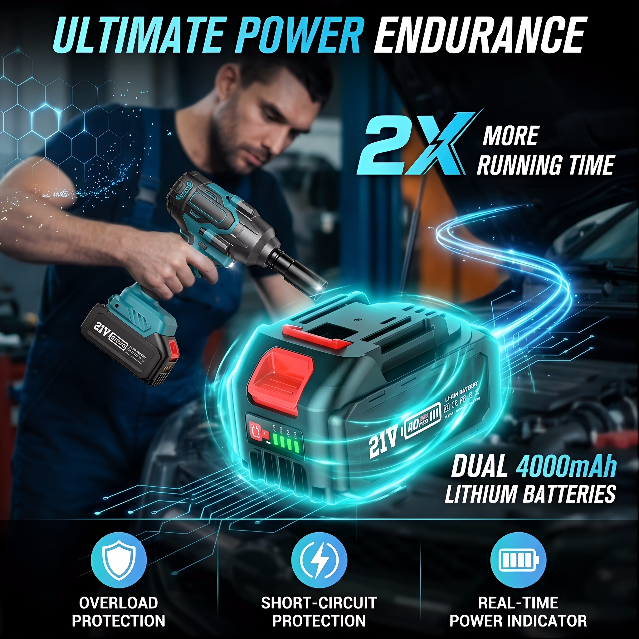 🔧ONLY $42.68 TODAY-Seesii 1000Nm(738ft-lbs) Cordless Impact Wrench