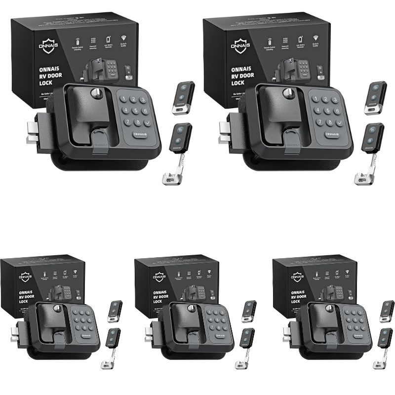 🔥FINAL HOURS🔥ONNAIS Full Metal RV Keyless Entry Door Lock with Password & Remote, Fits Most Trailers and 5th Wheels, Ideal Gifts for RV Owners