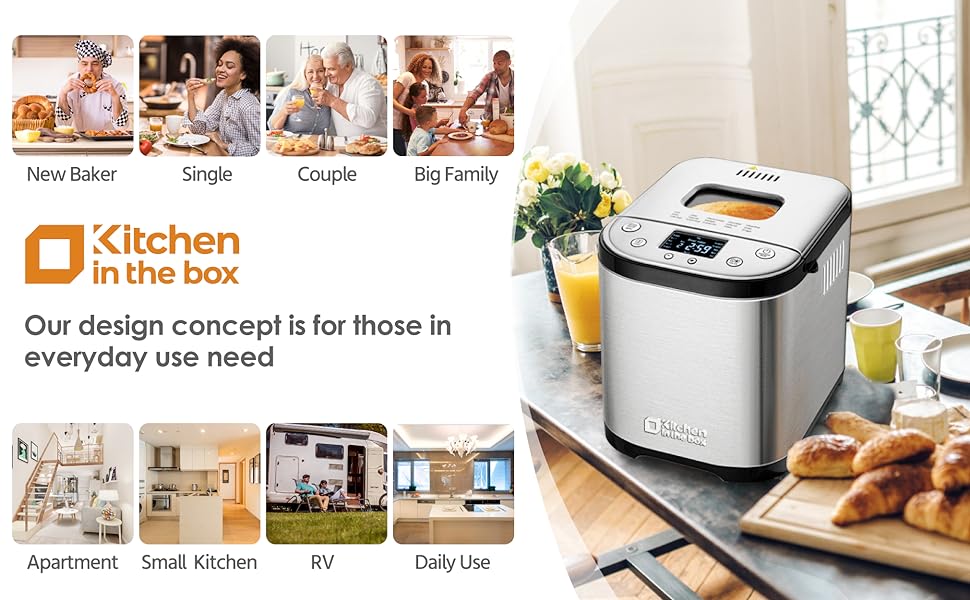 Automatic Bread Maker, 2LB 1.5LB 1LB Bread Maker Machine with with Gluten-Free Setting, 15-in-1 Stainless Steel Bread Maker with Recipes summerwins Automatic Bread Maker, 2LB 1.5LB 1LB Bread Maker Machine with with Gluten-Free Setting, 15-in-1 Stainless Steel Bread Maker with Recipes summerwins