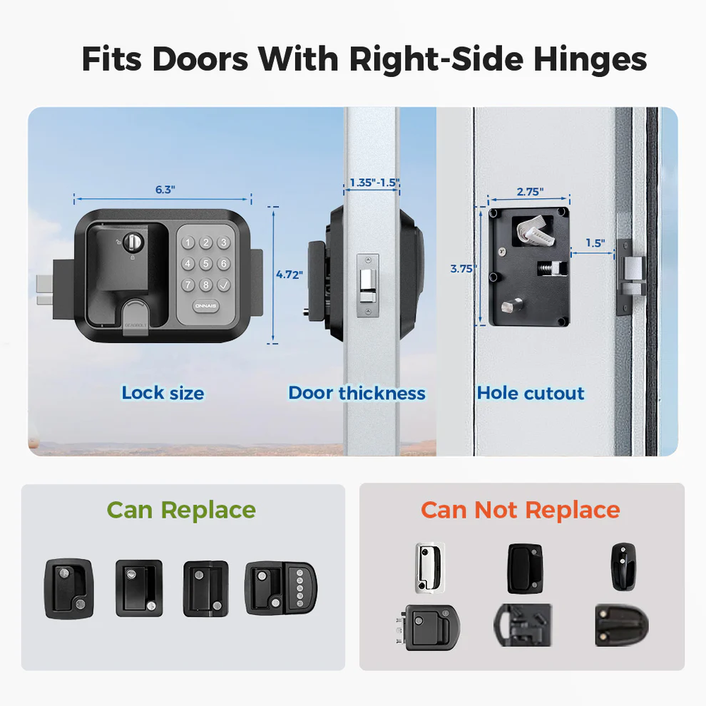 🔥FINAL HOURS🔥ONNAIS Full Metal RV Keyless Entry Door Lock with Password & Remote, Fits Most Trailers and 5th Wheels, Ideal Gifts for RV Owners