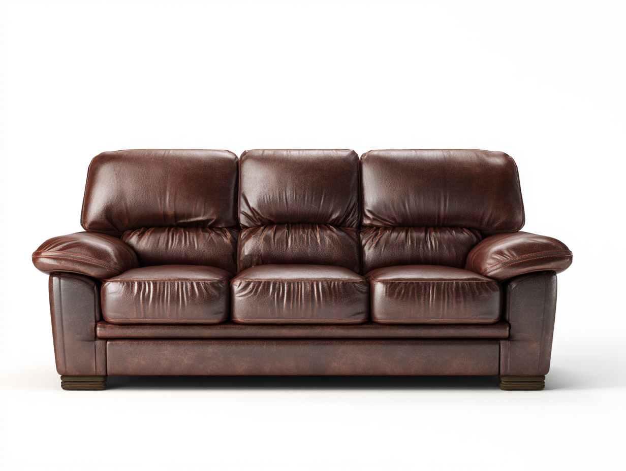 3 Sitzer Sofas-Echtleder-Holz-220x97x89 cm-Braun-Klassischer Komfortstil-Vovorahouse