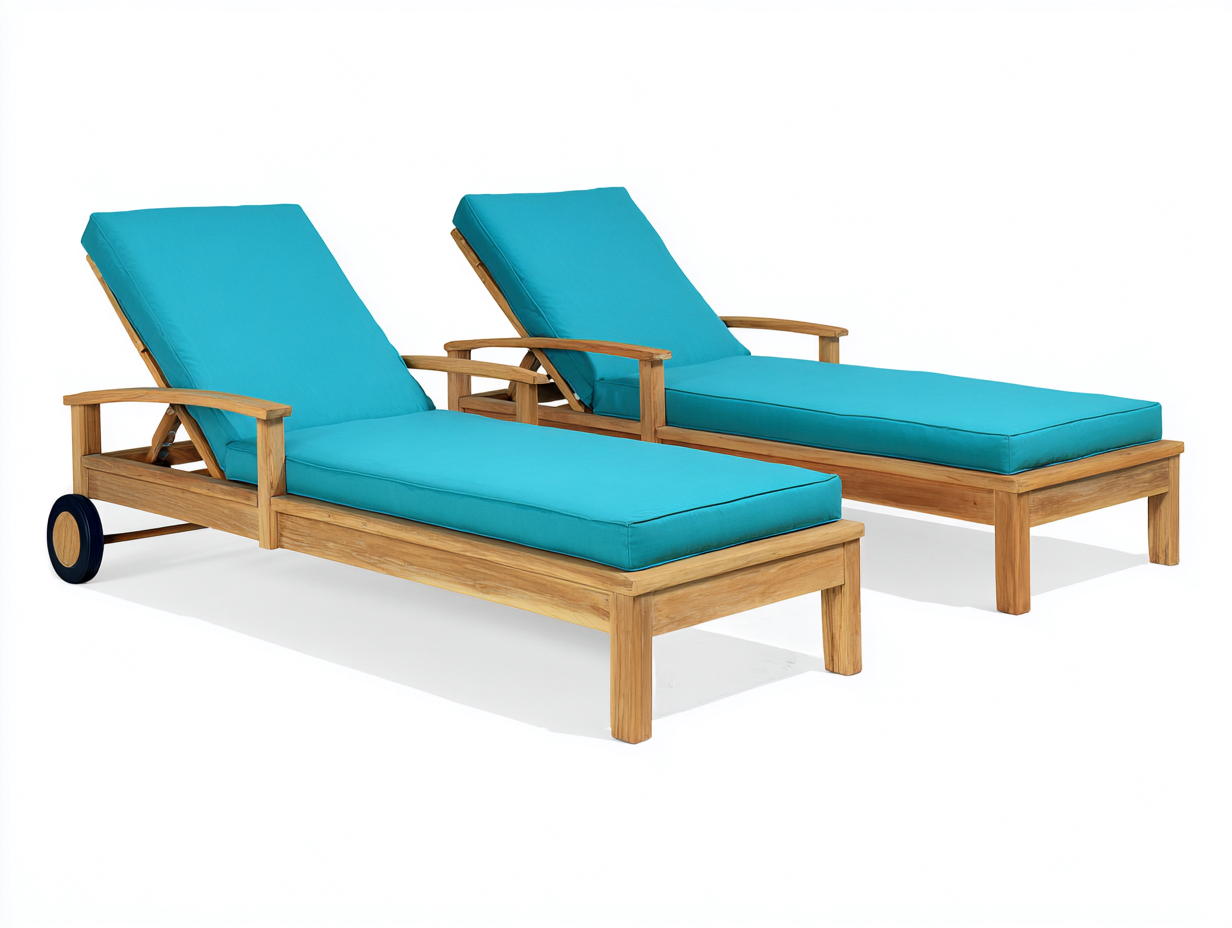 Sonnenliege-Akazienholz-Polyester-203x74x36 cm-Türkis-Braun-elegant-Vovorahouse