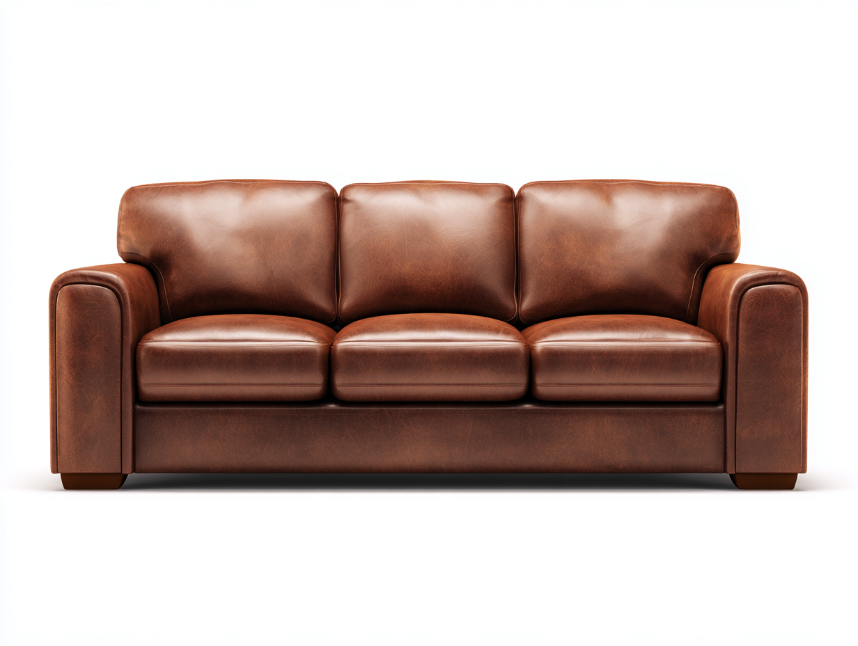 3 Sitzer Sofas-Echtleder-Holz-214x95x88 cm-Hellbraun-Moderner Komfortstil-Vovorahouse