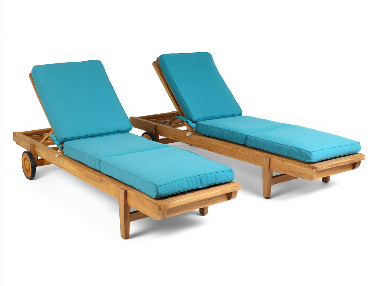 Sonnenliege-Akazienholz-Polyester-201x70x34 cm-Türkis-Braun-modern-Vovorahouse