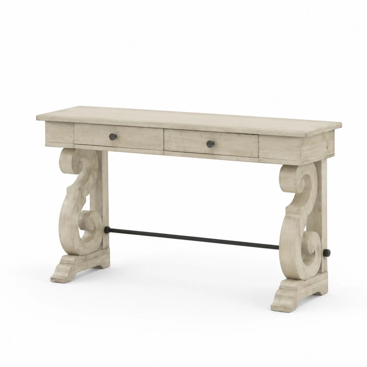 Konsolentisch Kiefernholz mit Schubladen Beige