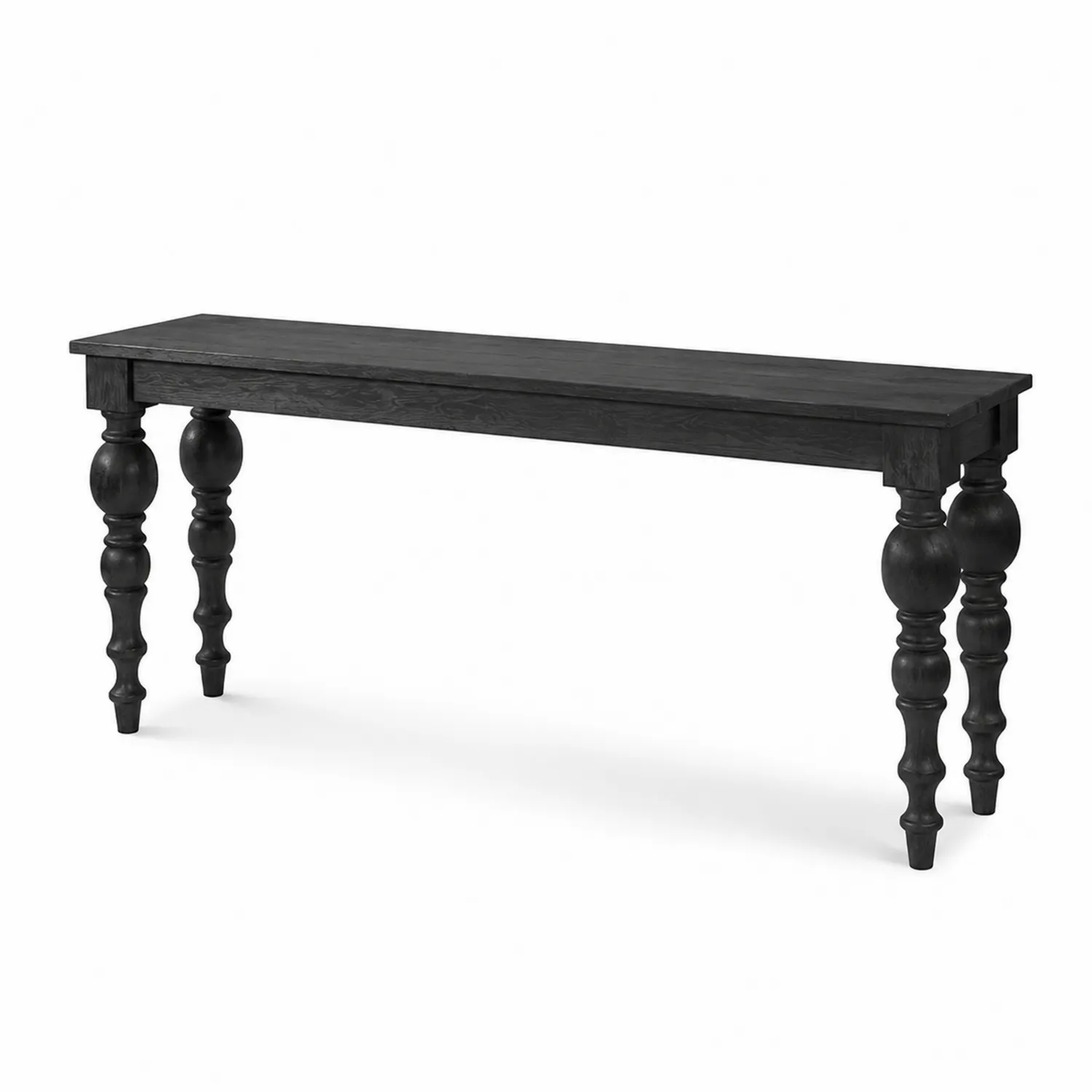 Schwarze Konsole aus Massivholz 120 cm