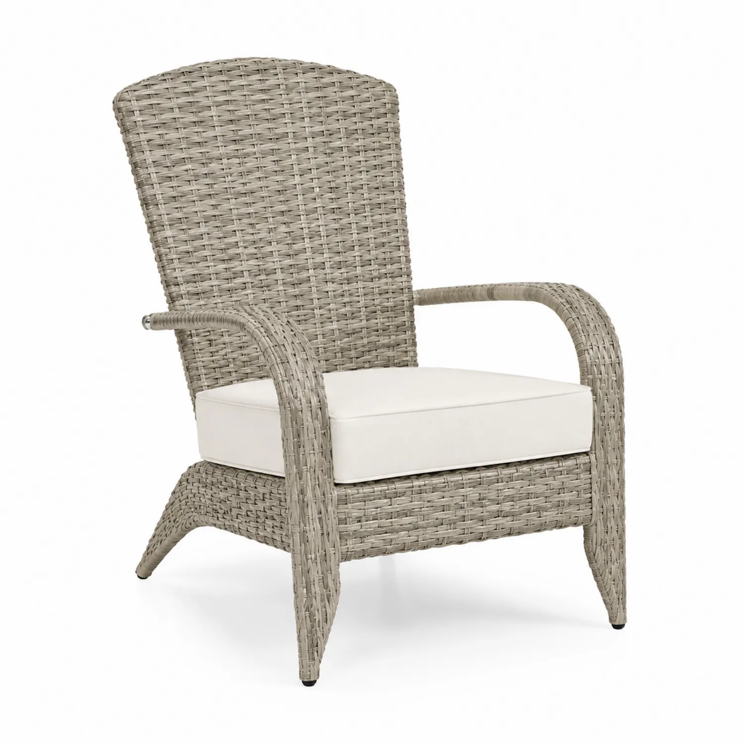 Stuhl aus Aluminium und PE-Rattan mit Kissen Beige