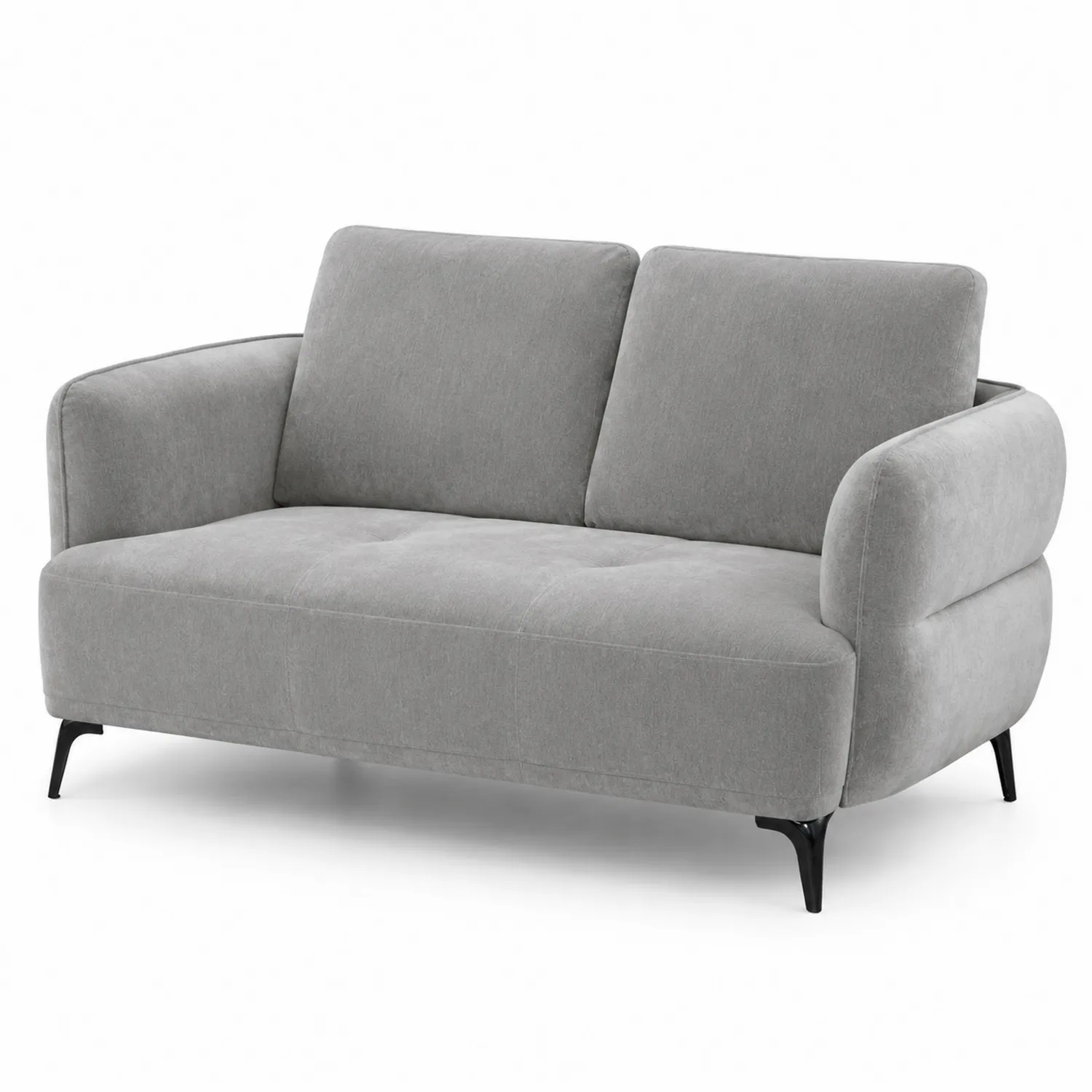 2-Sitzer Sofa Stoff Grau mit Metallfüßen