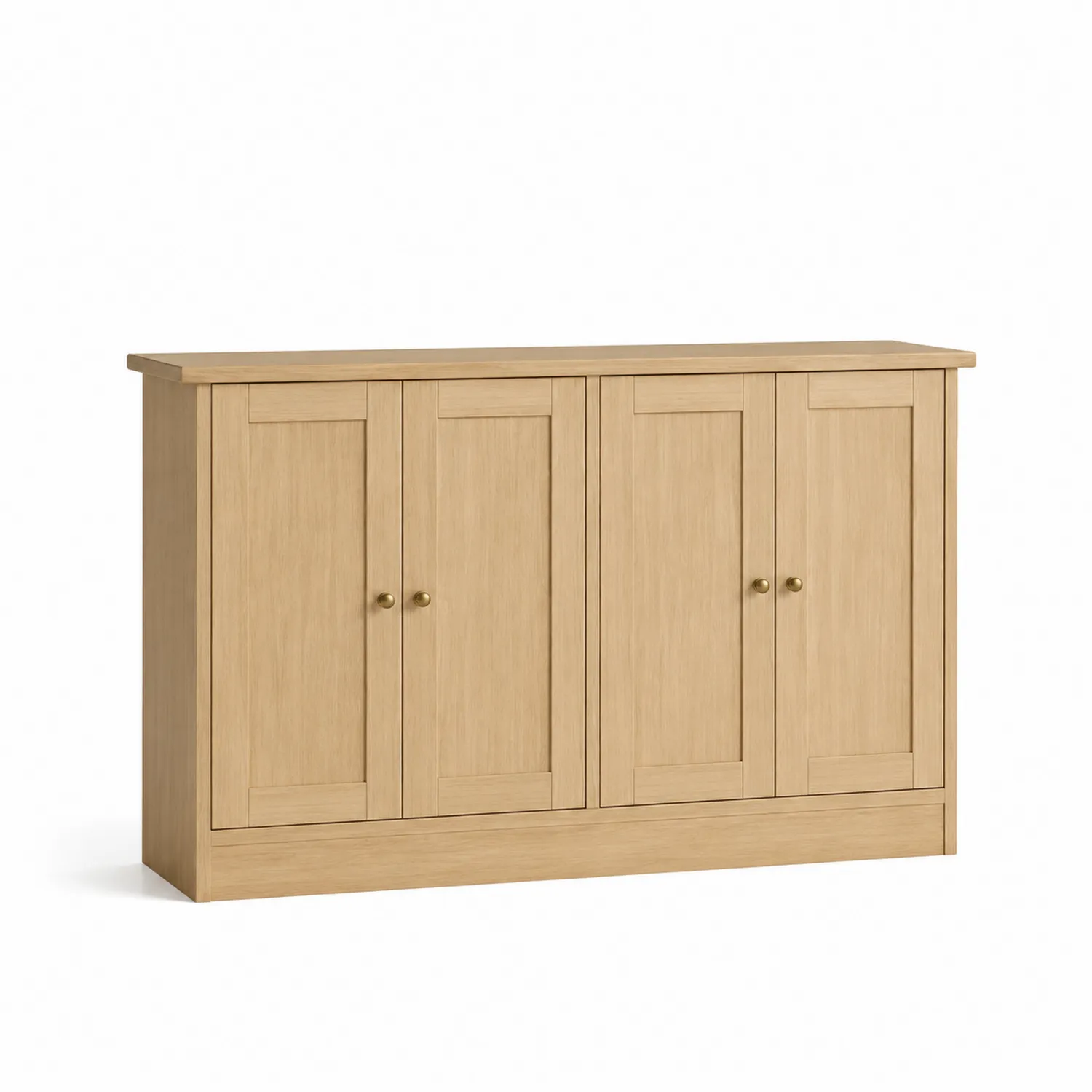 Sideboard aus Eichenholz mit 4 Türen Hellbraun