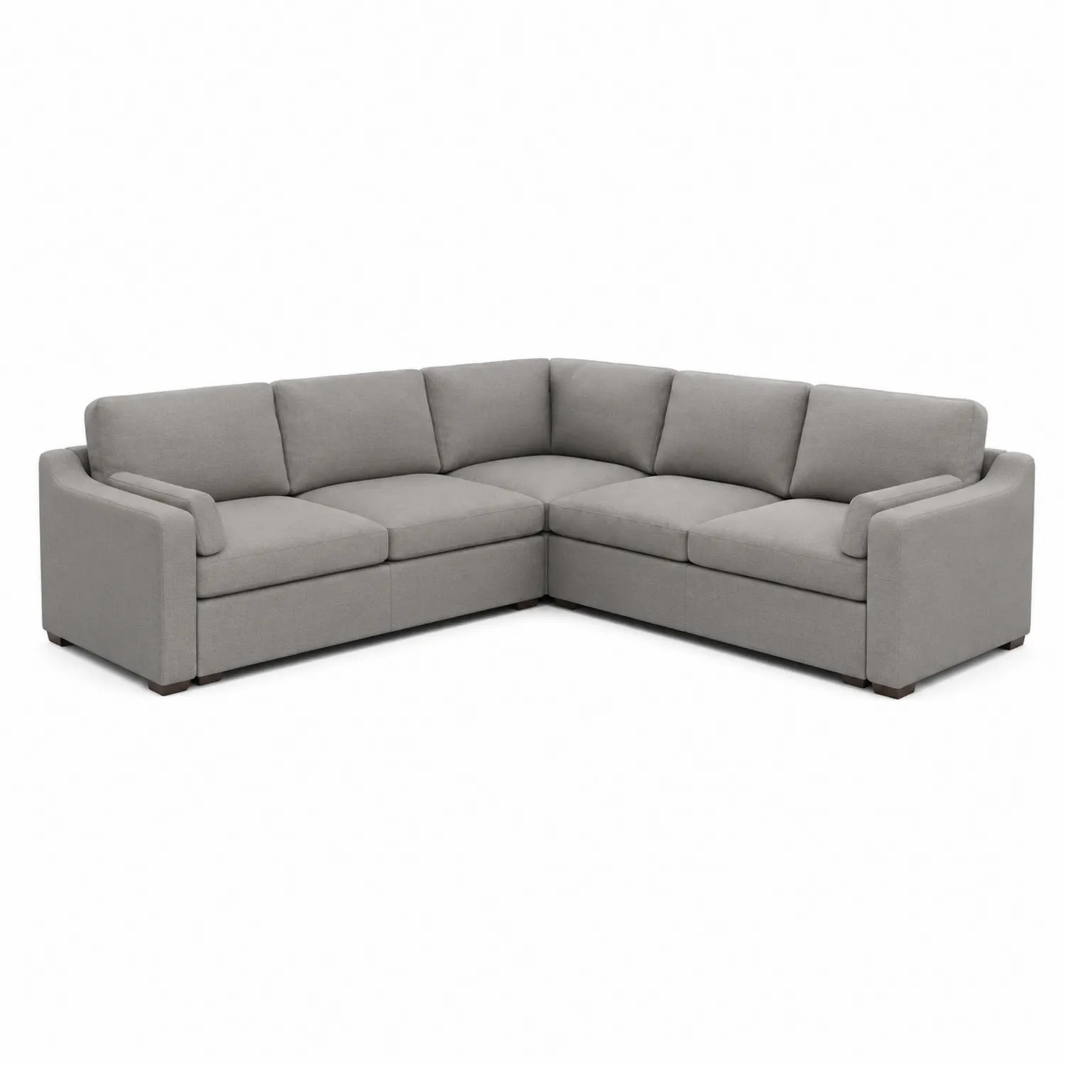 Ecksofa aus Polyester Grau mit Holzfüßen