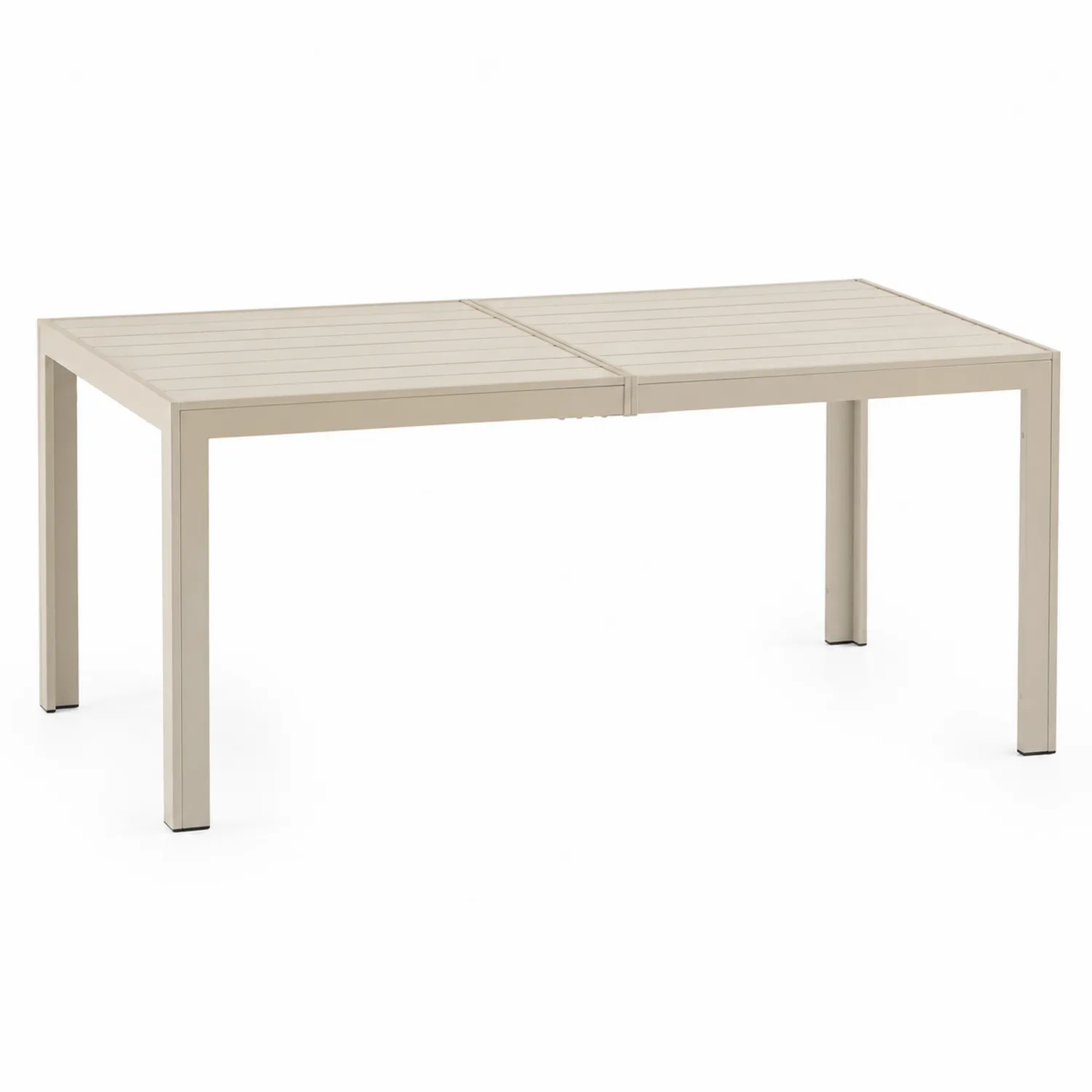 Rechteckiger Aluminium-Esstisch 160x90 cm Beige