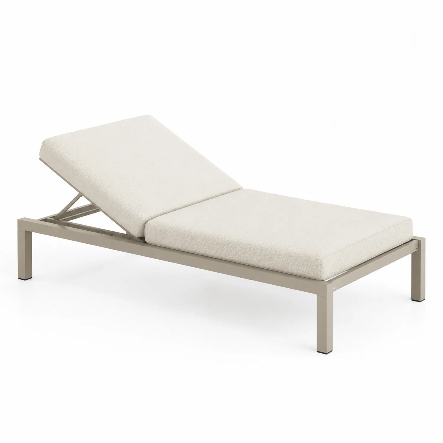 Sonnenliege Aluminiumrahmen Polyesterbezug Beige