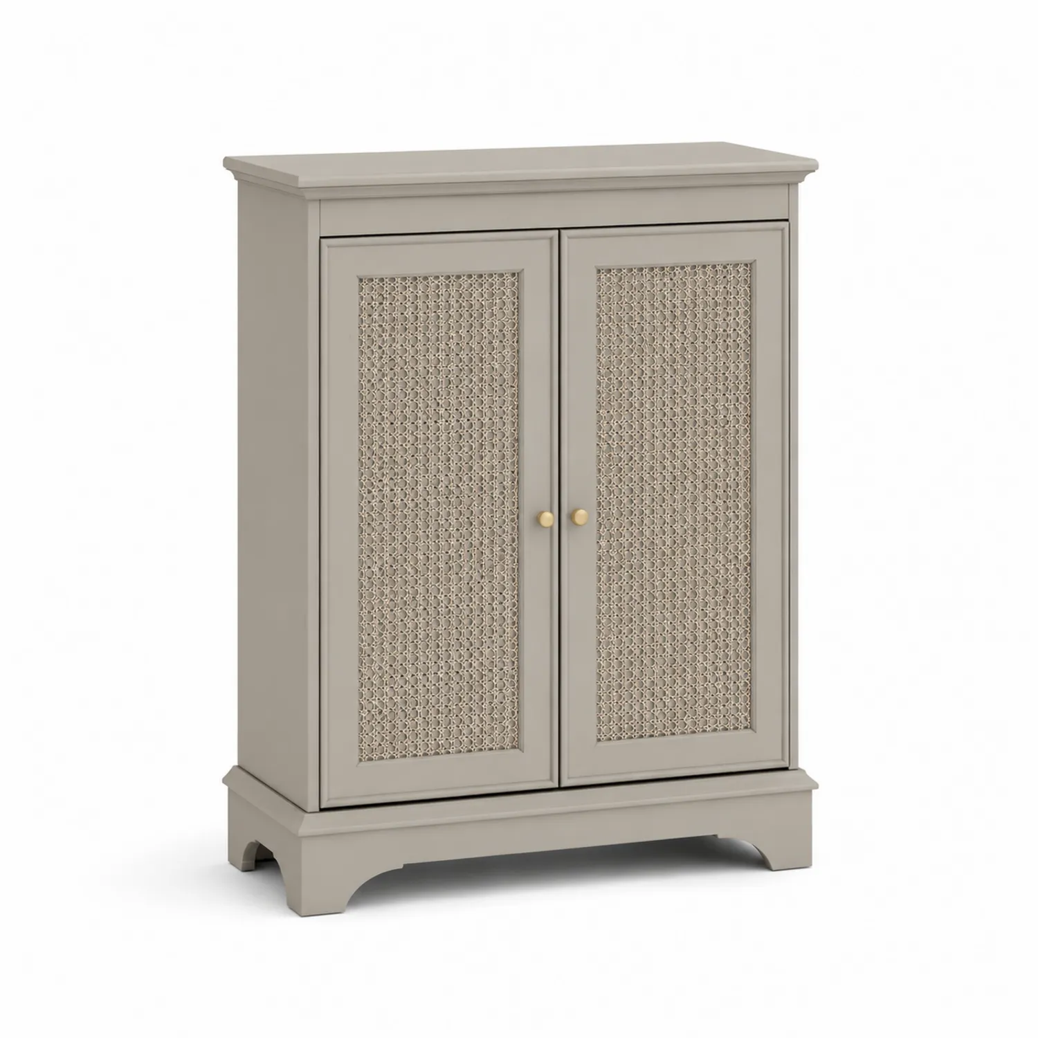 Schrank MDF mit Geflechtpaneelen Grau