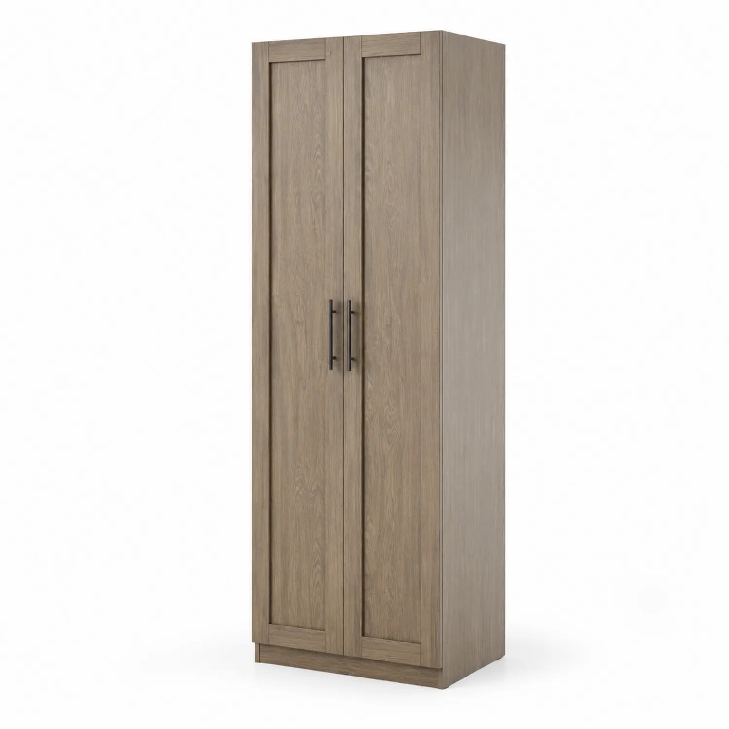 Holz Kleiderschrank mit Drehtüren aus Eichenholz, Braun