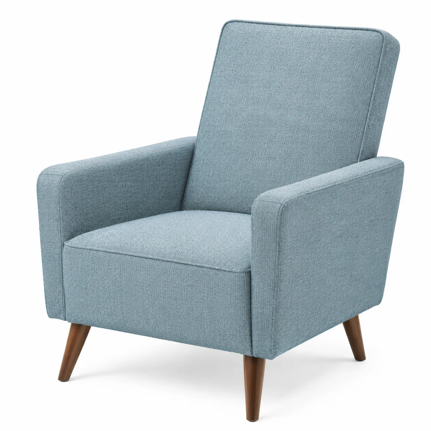 Polstersessel Stoff Blau mit Holzbeinen