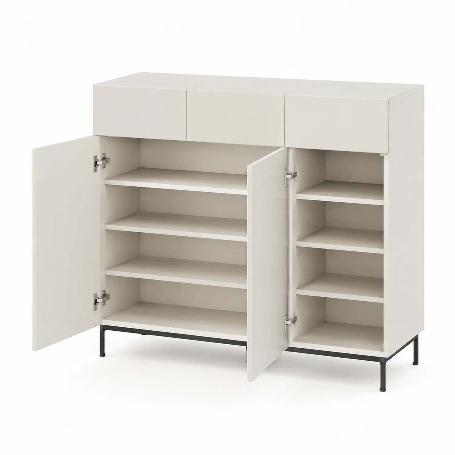 Schuhschrank Melaminbeschichtete Spanplatte 80x120x40cm Weiß
