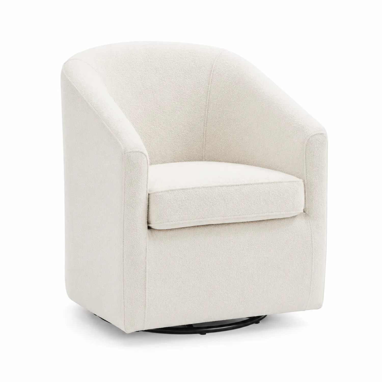 Drehsessel Bouclé Stoff Schaumstoff Beige 68x70x75cm