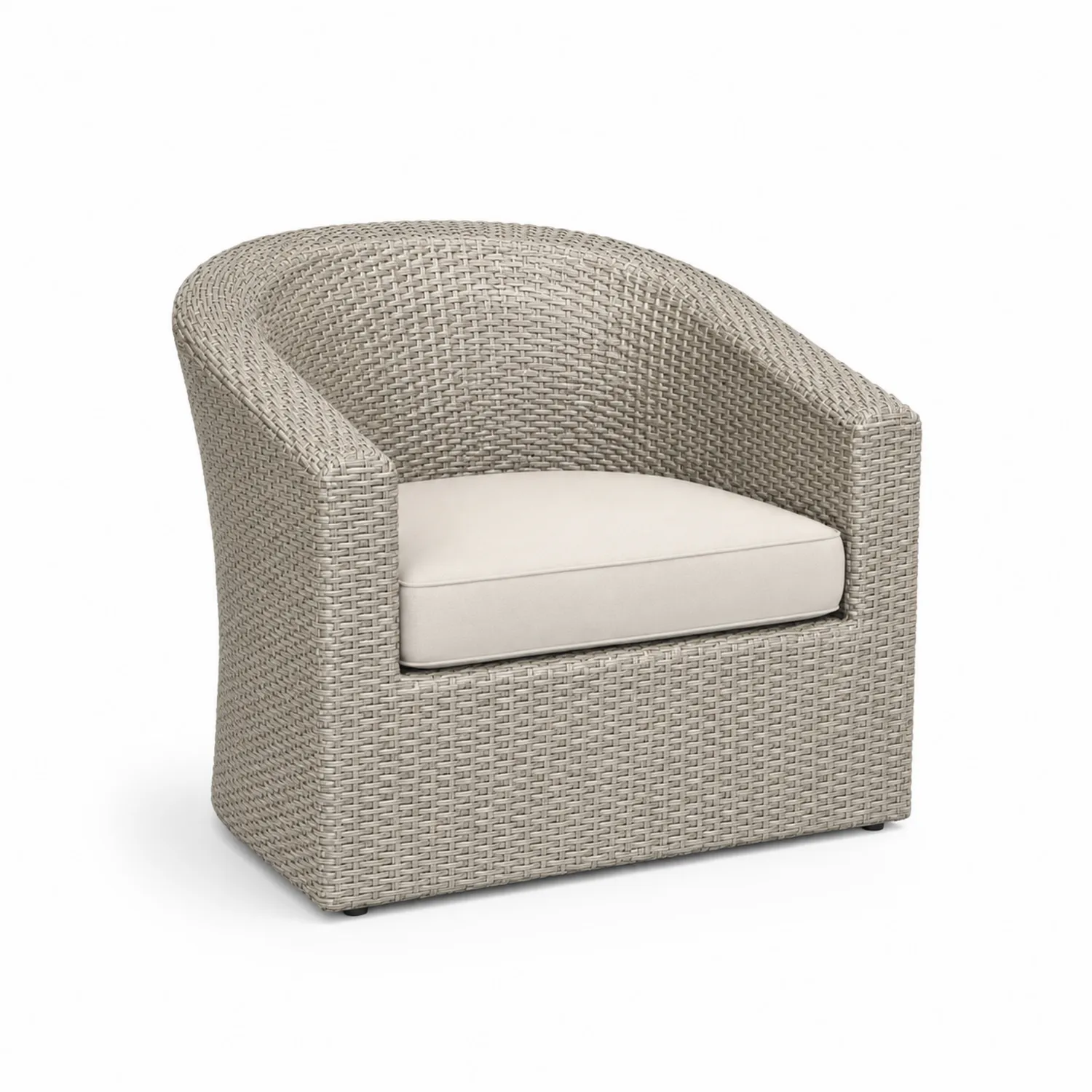 Outdoor Clubstuhl Rattan mit Polyesterkissen Beige 80x75x70 cm