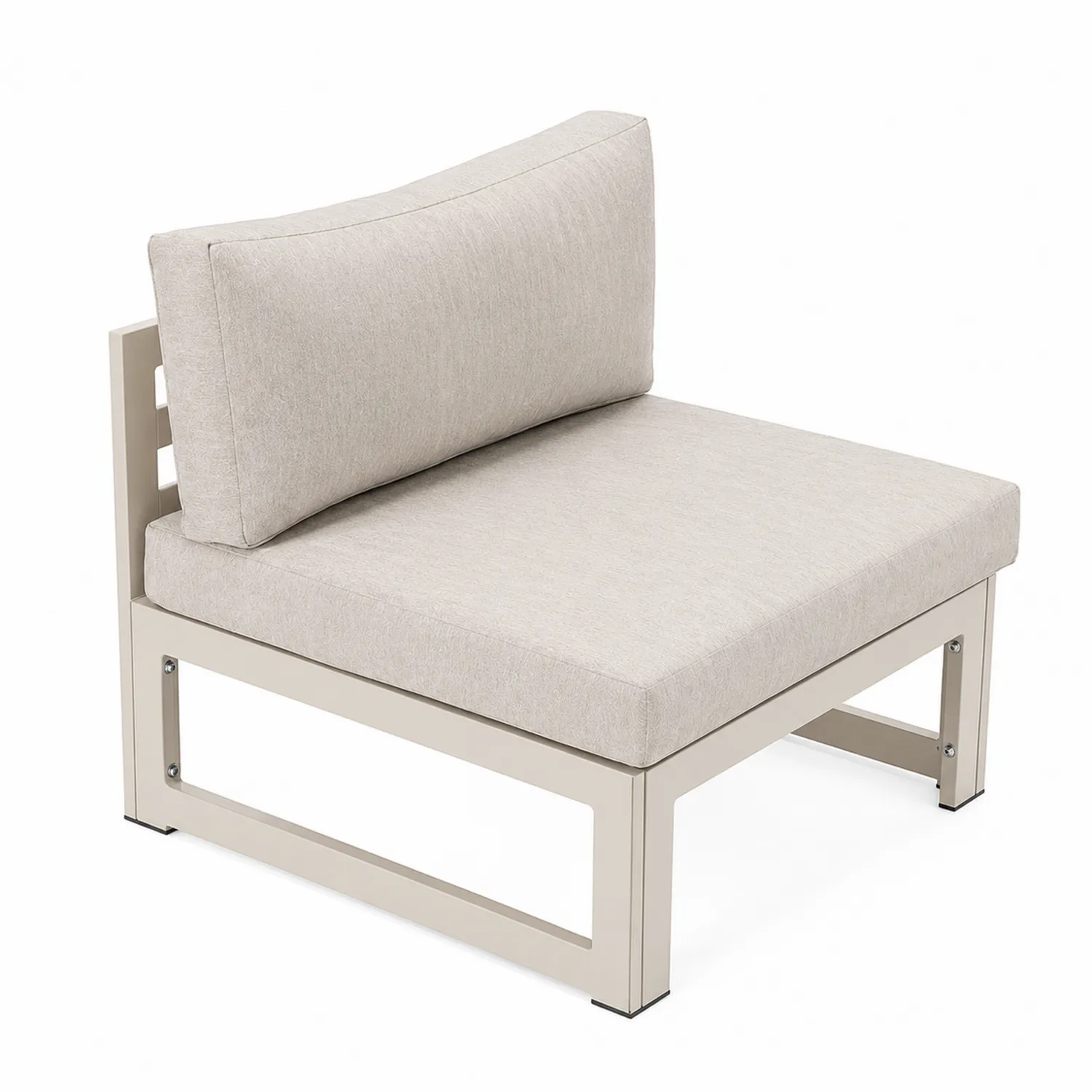 Outdoor-Clubstuhl Aluminium mit Polyesterpolsterung Beige