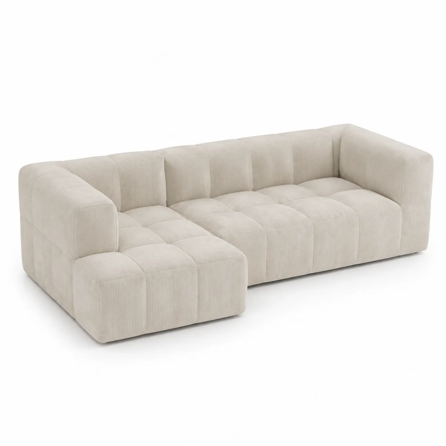 Ecksofa L-Form Cord Beige