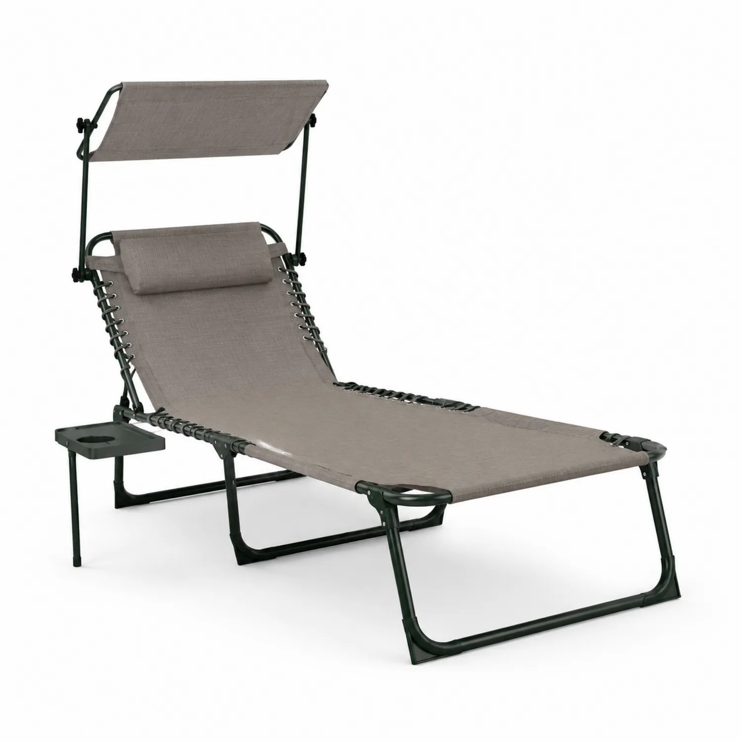 Outdoor-Liegestuhl klappbar Stahlrahmen Textilgewebe Taupe