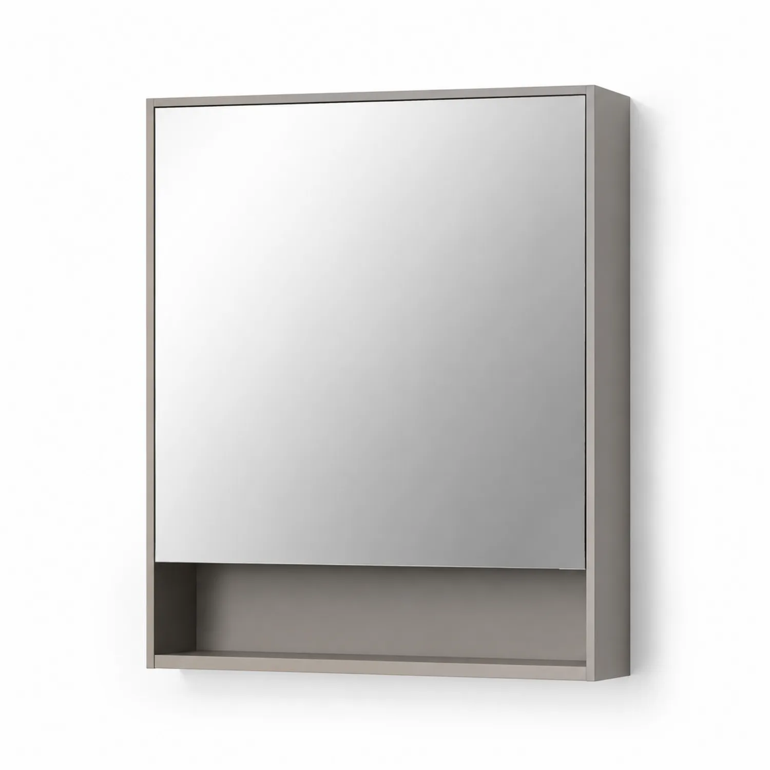 Wandspiegelschrank mit Regal 70x55x16 cm MDF Grau