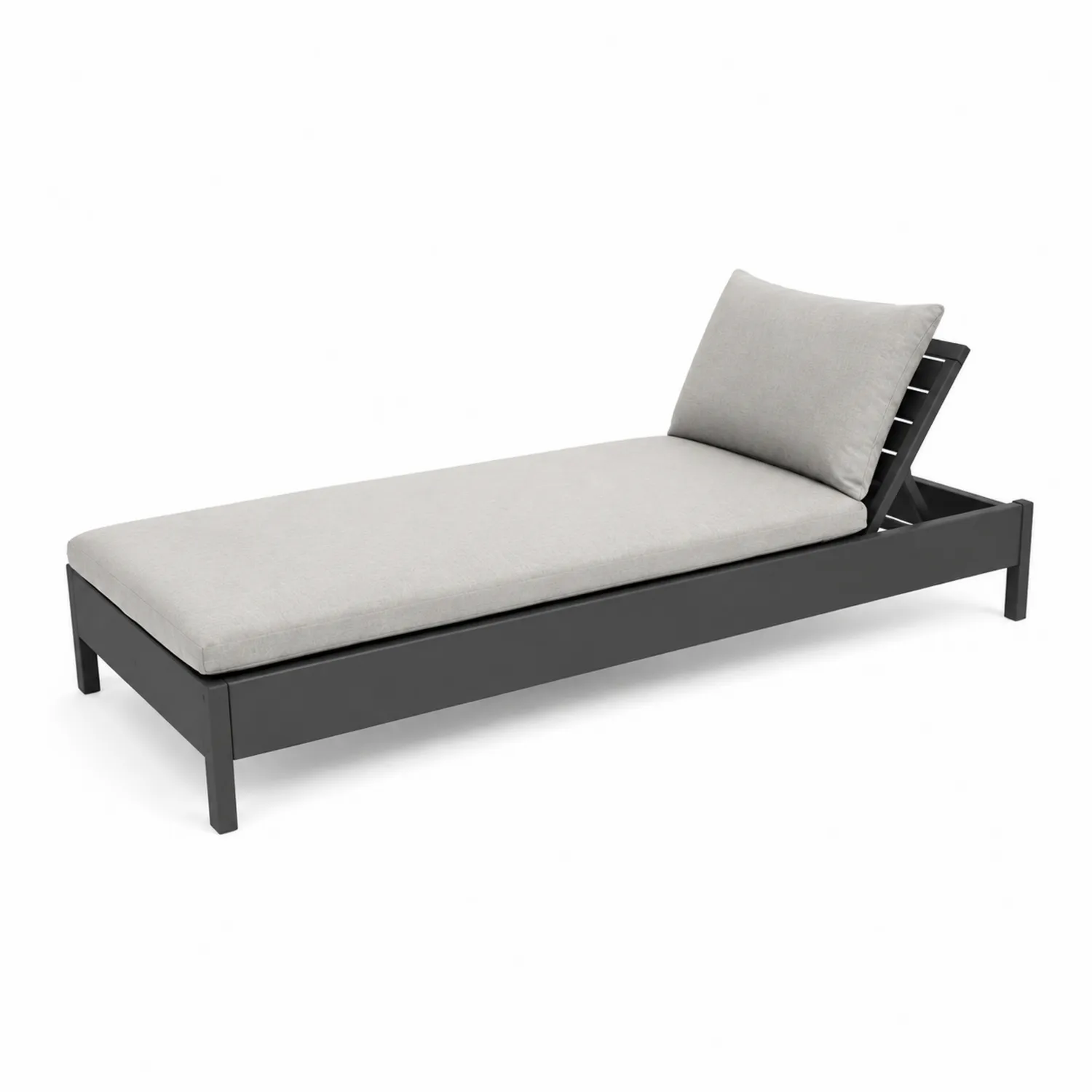 Aluminium Outdoor-Liegestuhl Verstellbar Grau