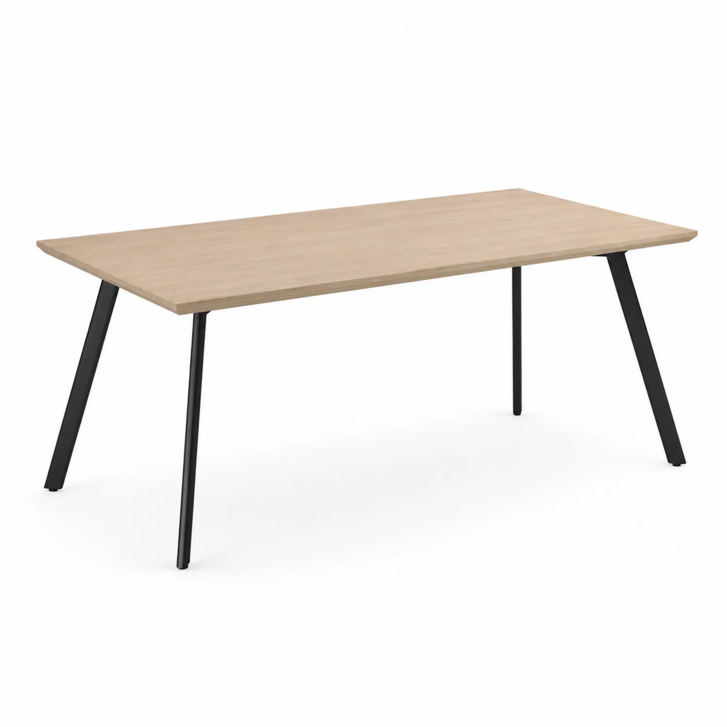 Esstisch rechteckig Eichenfurnier Stahlbeine 180x90x75cm Natur/Schwarz