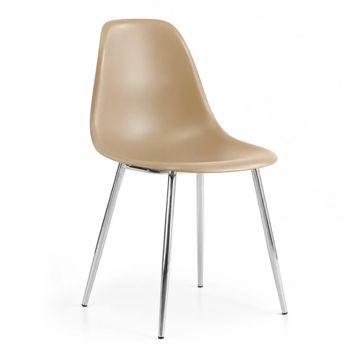 Esszimmerstuhl Polypropylen Beige mit Chrombeinen