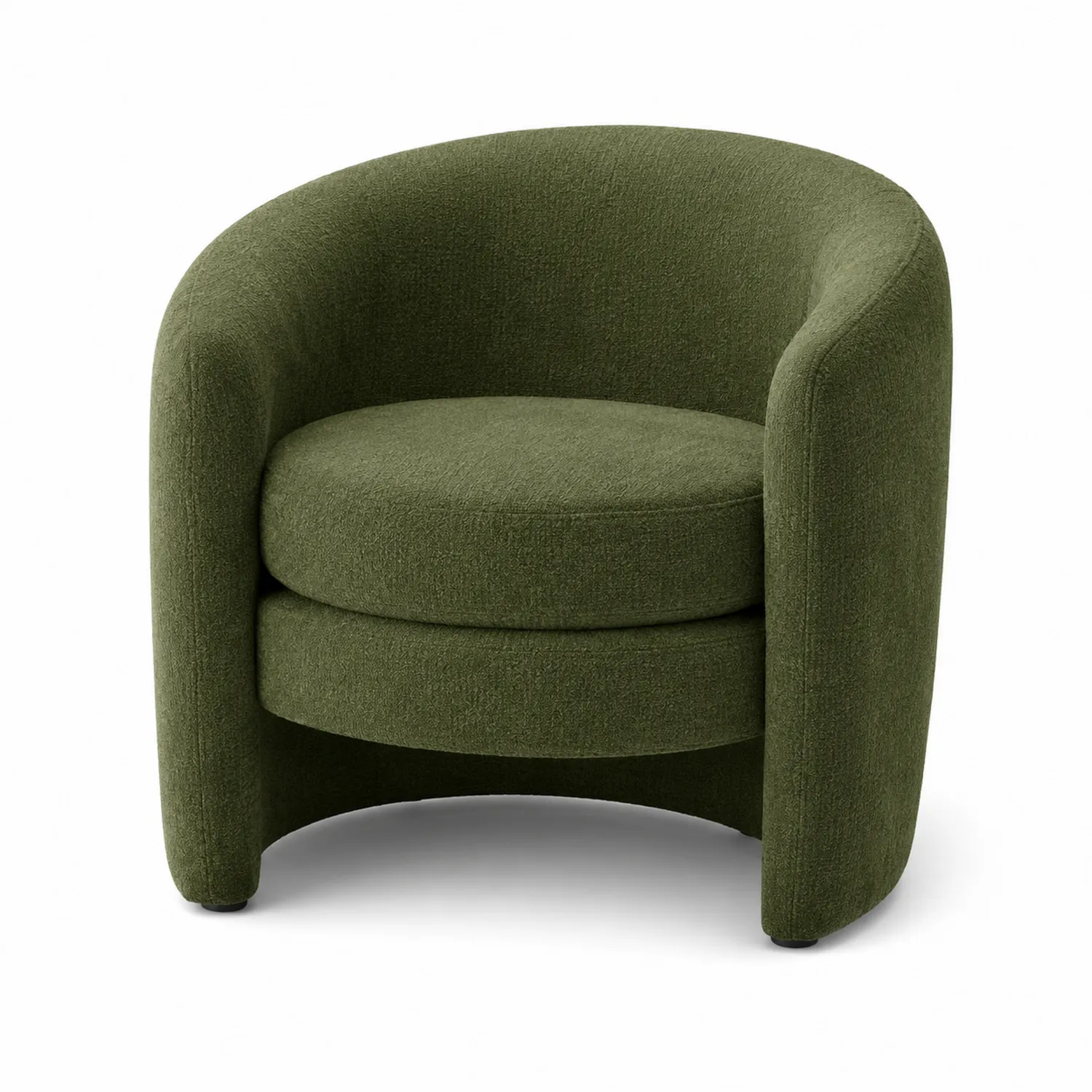 Runder Sessel aus Polyester Olivgrün 80x75x70cm