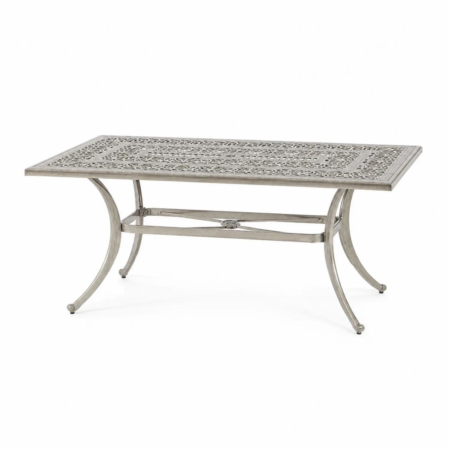 Rechteckiger Metalltisch 180x90 cm Silber