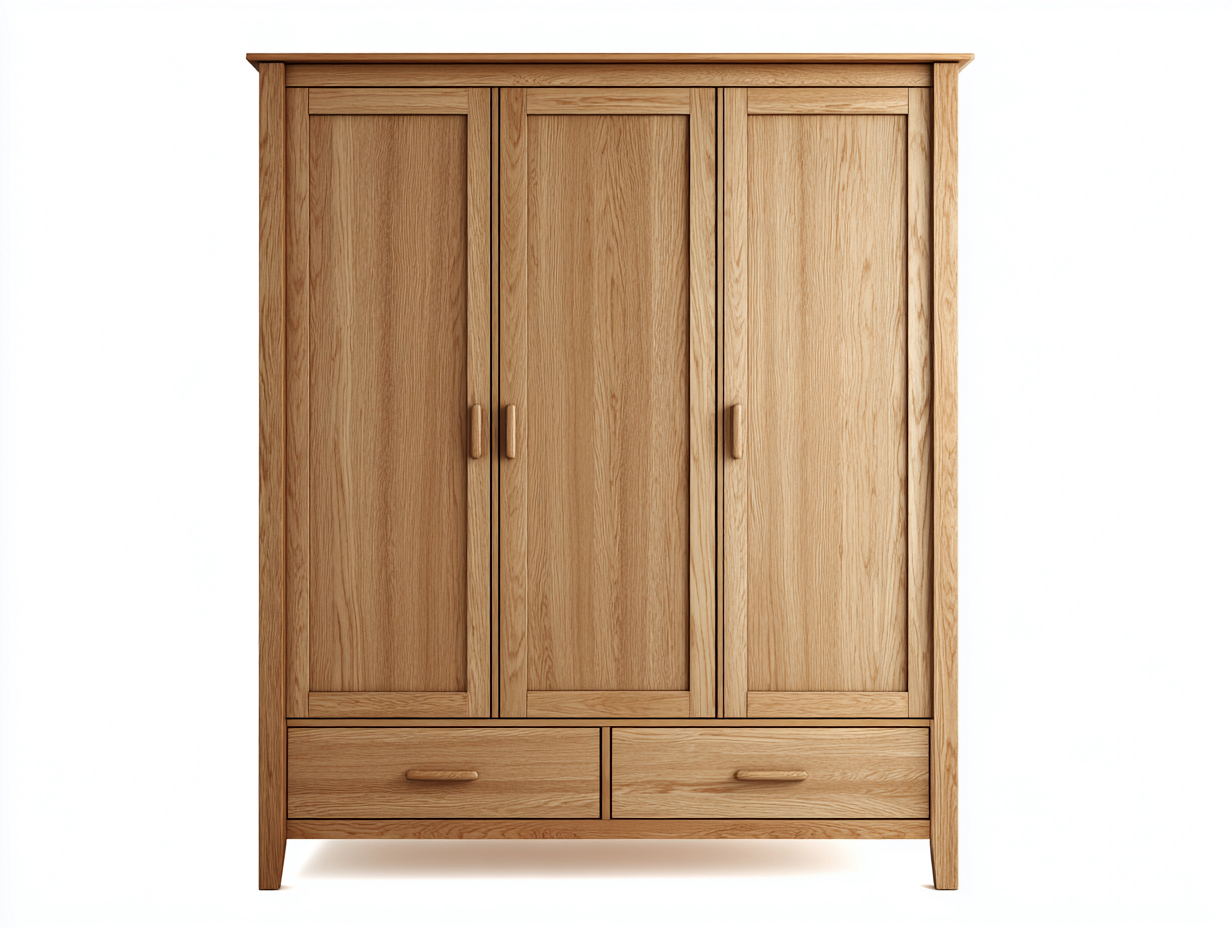 Kleiderschrank-Holz-158 x 64 x 193 cm-Naturfarben-Modernes Design-Zilaidecor